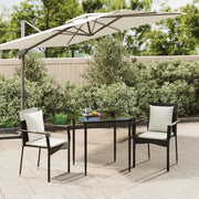 Set da Pranzo da Giardino 3 pz con Cuscini Nero in Polyrattan 3185095