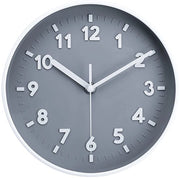Orologio da parete silenzioso 20 cm, facile da leggere, grandi numeri, non ticchettante, rotondo, stile moderno, decorativo per cucina, casa, sala da pranzo e ufficio - grigio