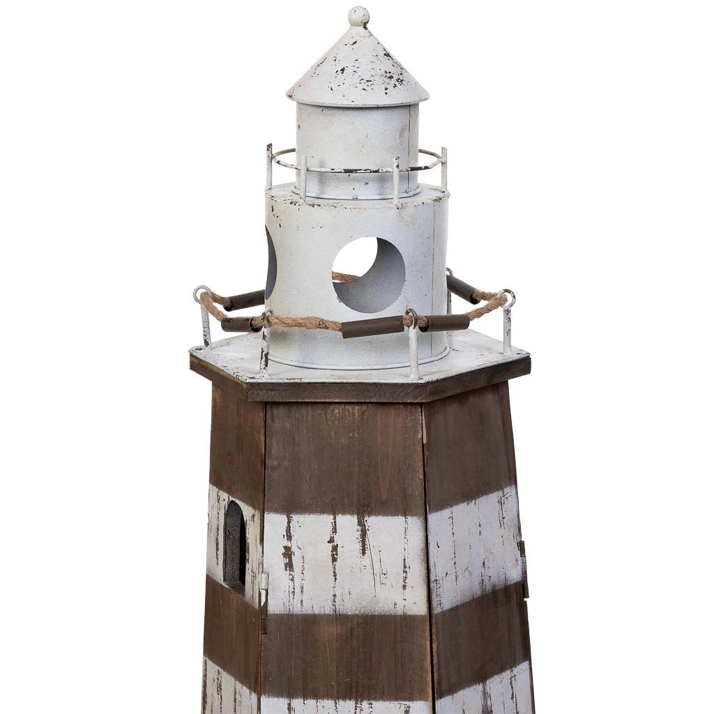 Mensola Lighthouse in legno e metallo marrone  40x35x123h cm
