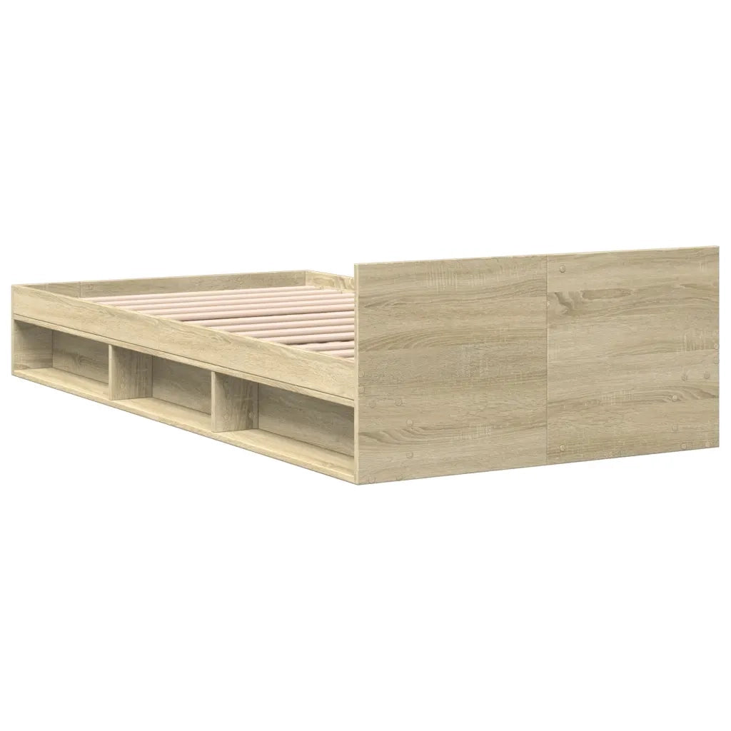 Giroletto Cassetto-Struttura Letto con contenitore Rovere Sonoma 75x190 cm Legno Multistrato