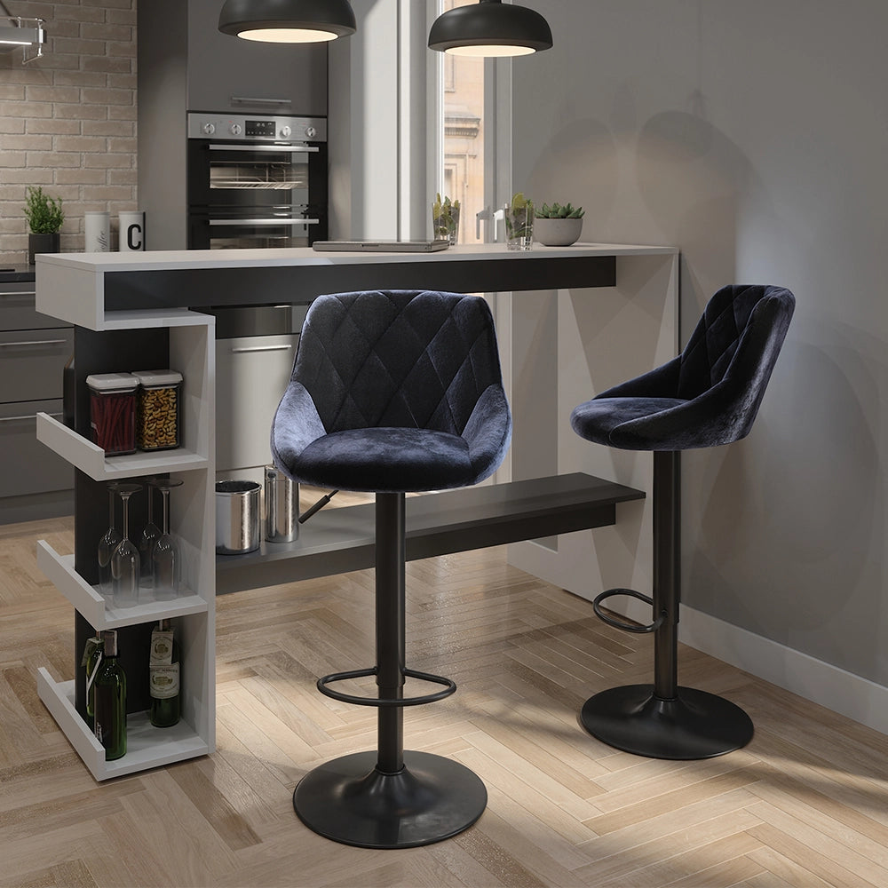 Set di 2 sgabelli da bar Sena Nero 47.5 x 84 cm Vicco