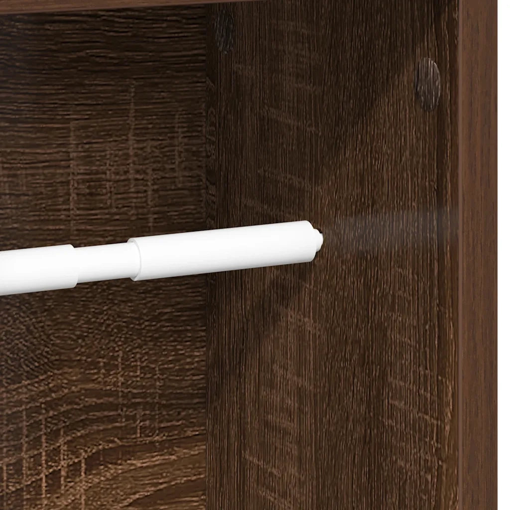 Mobiletto da bagno con portarotolo rovere Marrone 20,5x20x90 cm 858512