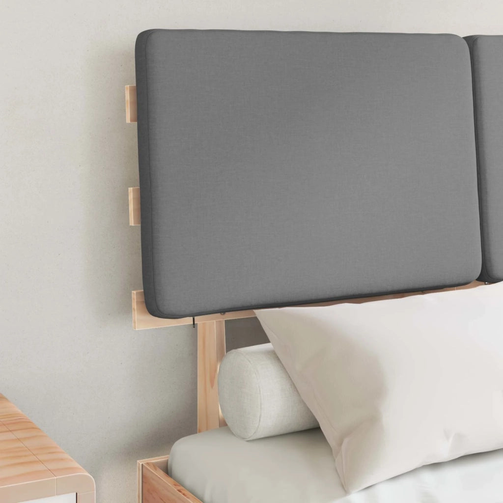 Letto con Testiera Rivestita Grigio chiaro 120 x 200 cm