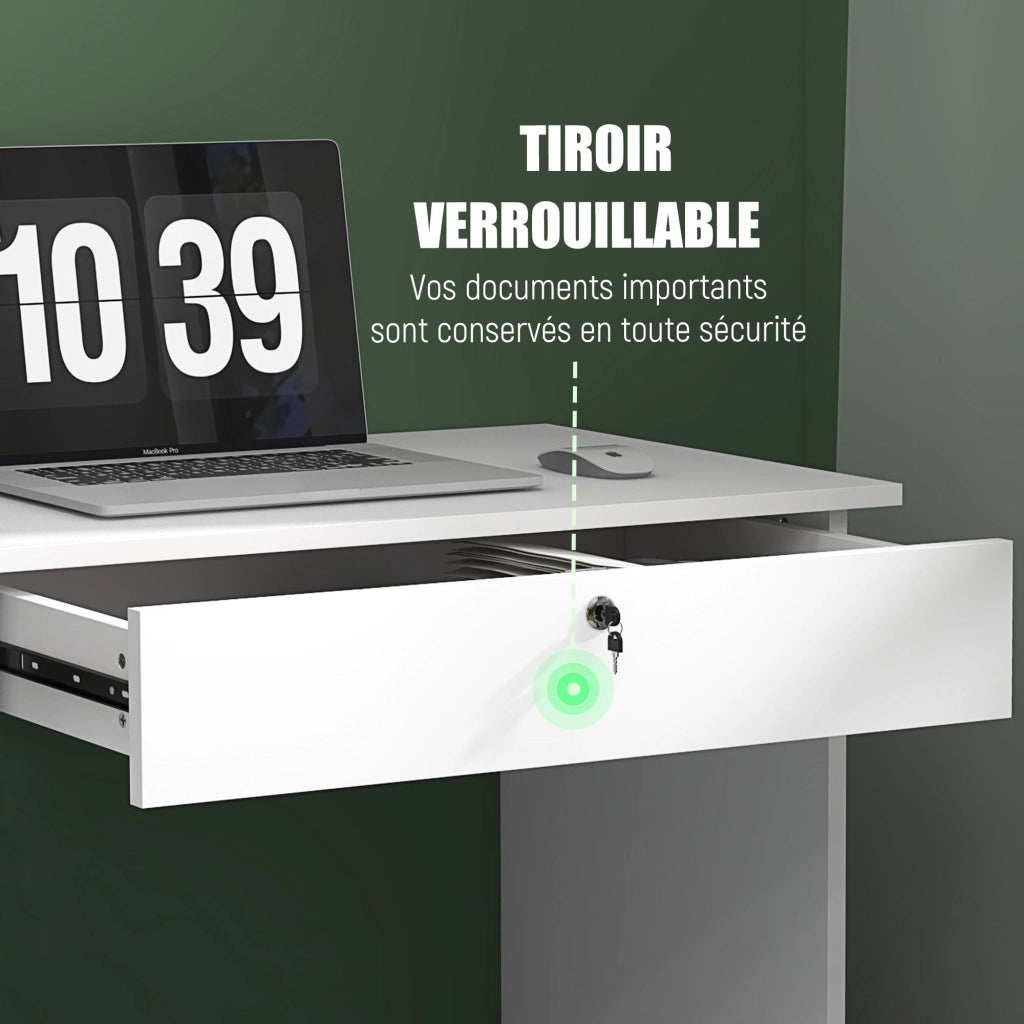 Scrivania moderna con 5 cassetti e ripiano ¨C Xylo ¨C Bianco 110x50x76cm