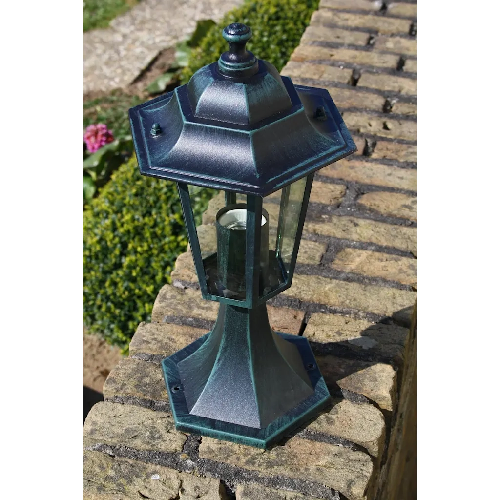 Lampioni da Giardino 2 pz Verde Scuro/Nero in Alluminio 3057507
