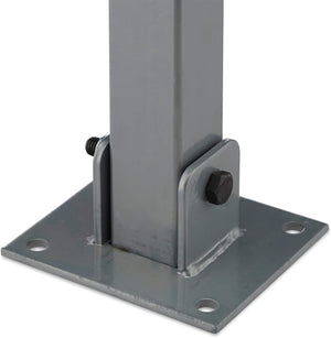 Barriera per parcheggio auto pieghevole cm 65 acciaio grigio e strisce rosse 13_0002309