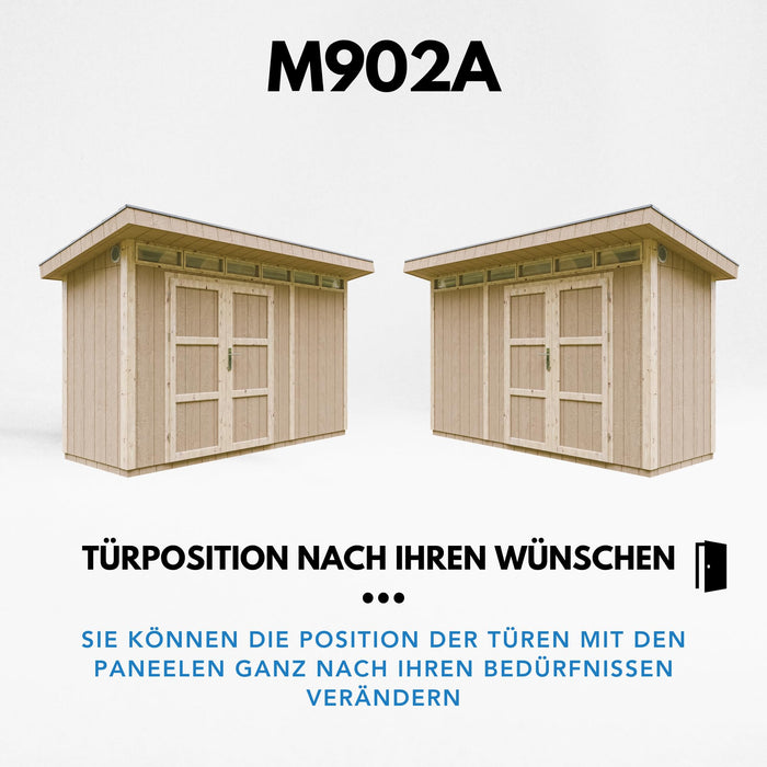 Casetta da Giardino di QUALIT? PREMIUM 4,3m?²-L161xW411cm - TIMBELA M902A-TERRA BROWN