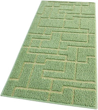 Tappeto Casa Cucina 3D 50x190 Cm Design Geometrico Moderno Assorbente Antiscivolo Verde