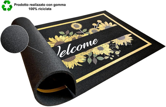 Zerbino Gomma Sostenibile 40X70 Antiscivolo Ingresso Interno Esterno Moderno Dis.K