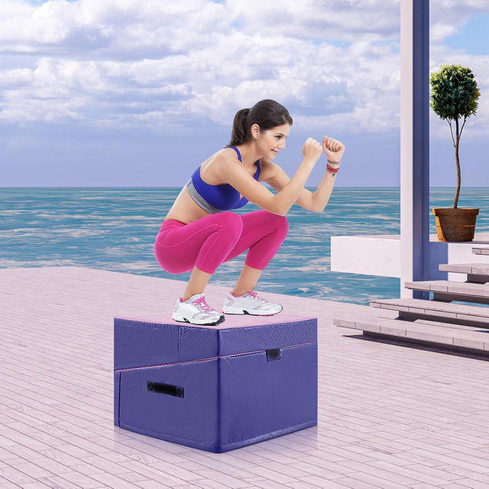 Materassino Ginnastica, Tappetino da Ginnastica Pieghevole con Schiuma EPE e Pelle PVC Antiscivolo e Maniglia, Tappetino da Esercizio a Forma di Cuneo per Casa e Palestra