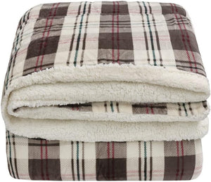 Plaid Coperta Sherpa Pile Doppio Strato Morbida Calda Vellutata Matrimoniale Dis.E