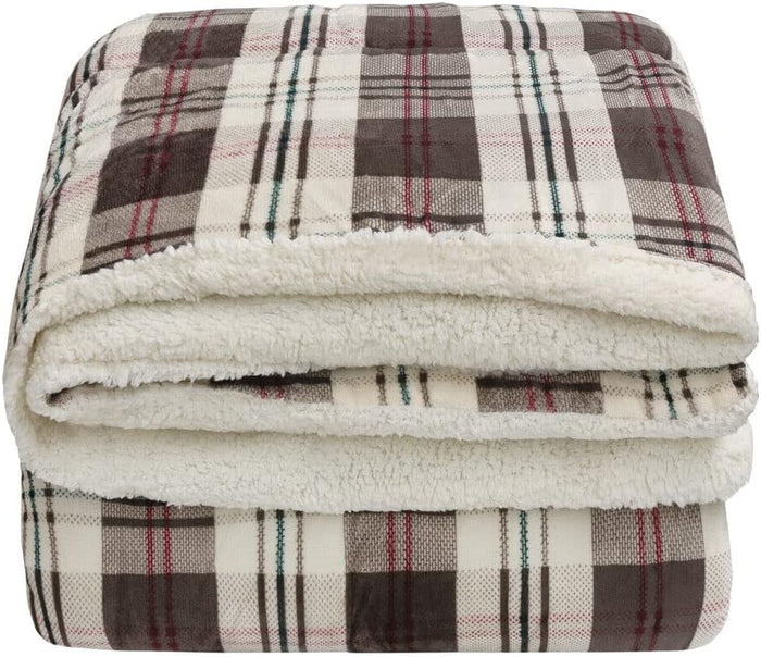 Plaid Coperta Sherpa Pile Doppio Strato Morbida Calda Vellutata Matrimoniale Dis.E