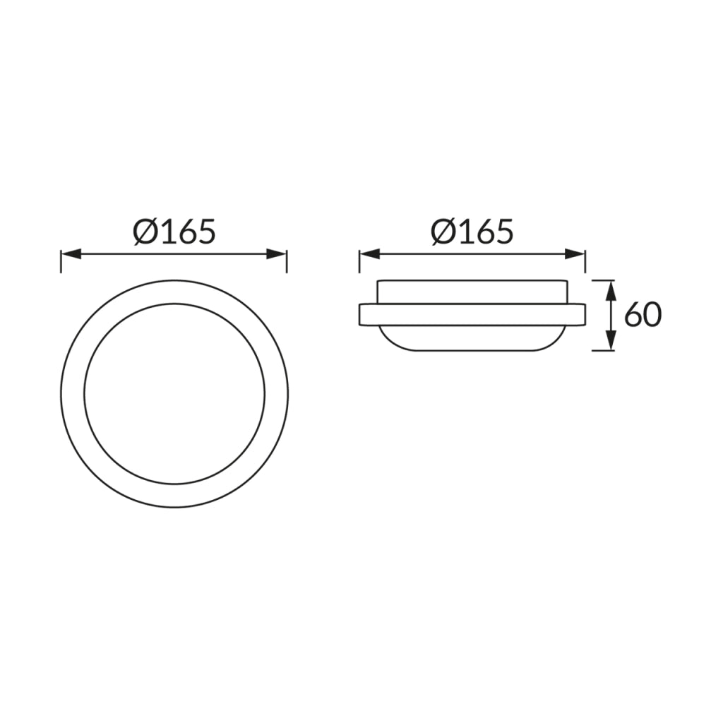 Plafoniera esterna tonda bianca Ø16 18W 4000K IP54 Struhm