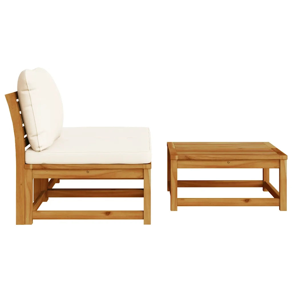 Salotto da Giardino-Set Mobili da Giardino 3pz con Cuscini Legno Massello di Acacia 340597