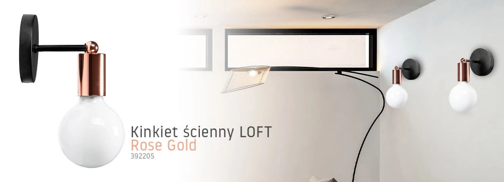 Lampada Da Muro Metallico Rose Gold 392205