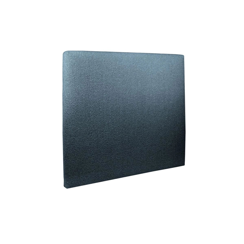 Testiera in tessuto bouclé blu liscio L140 cm