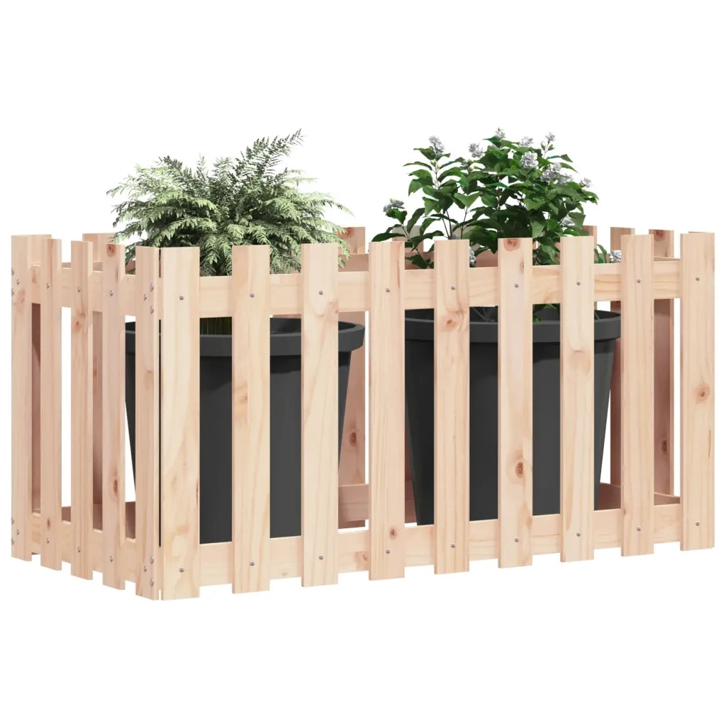 Fioriera | Cassetta per fiori | Vaso Rialzata da Giardino a Recinzione 100x50x50 cm in Pino