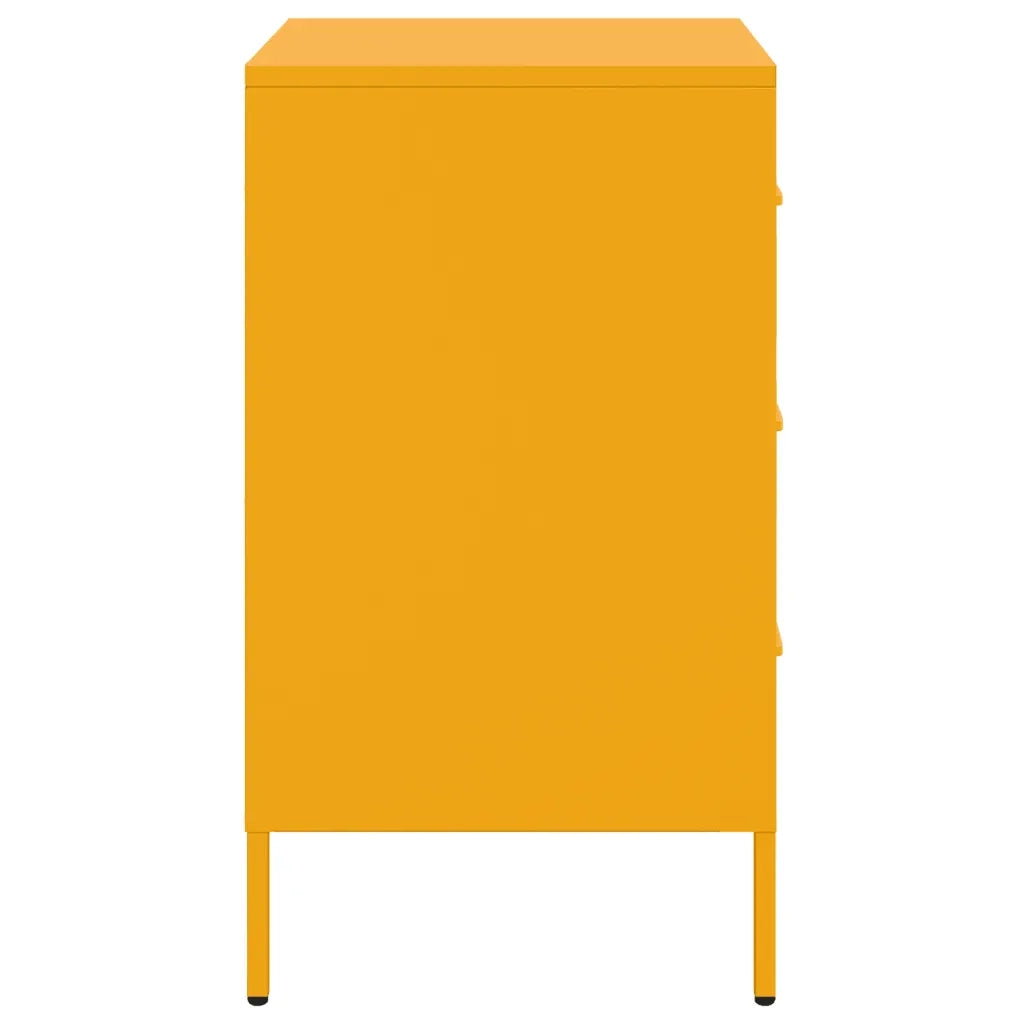 Comodino Giallo Senape 36x39x68 cm in Acciaio 843084