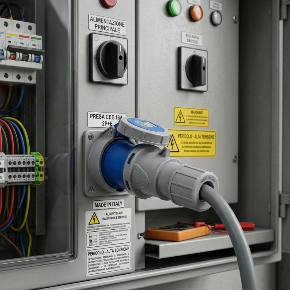 Ecova 30503 spina industriale 32a 230v 2p+t ip44 resistente per uso professionale