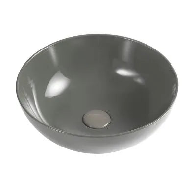 Piletta click clack con tappo grigio cemento in ceramica senza troppopieno