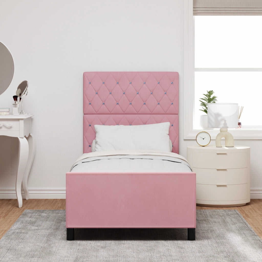 Struttura del letto Rosa 90x200 cm Velluto