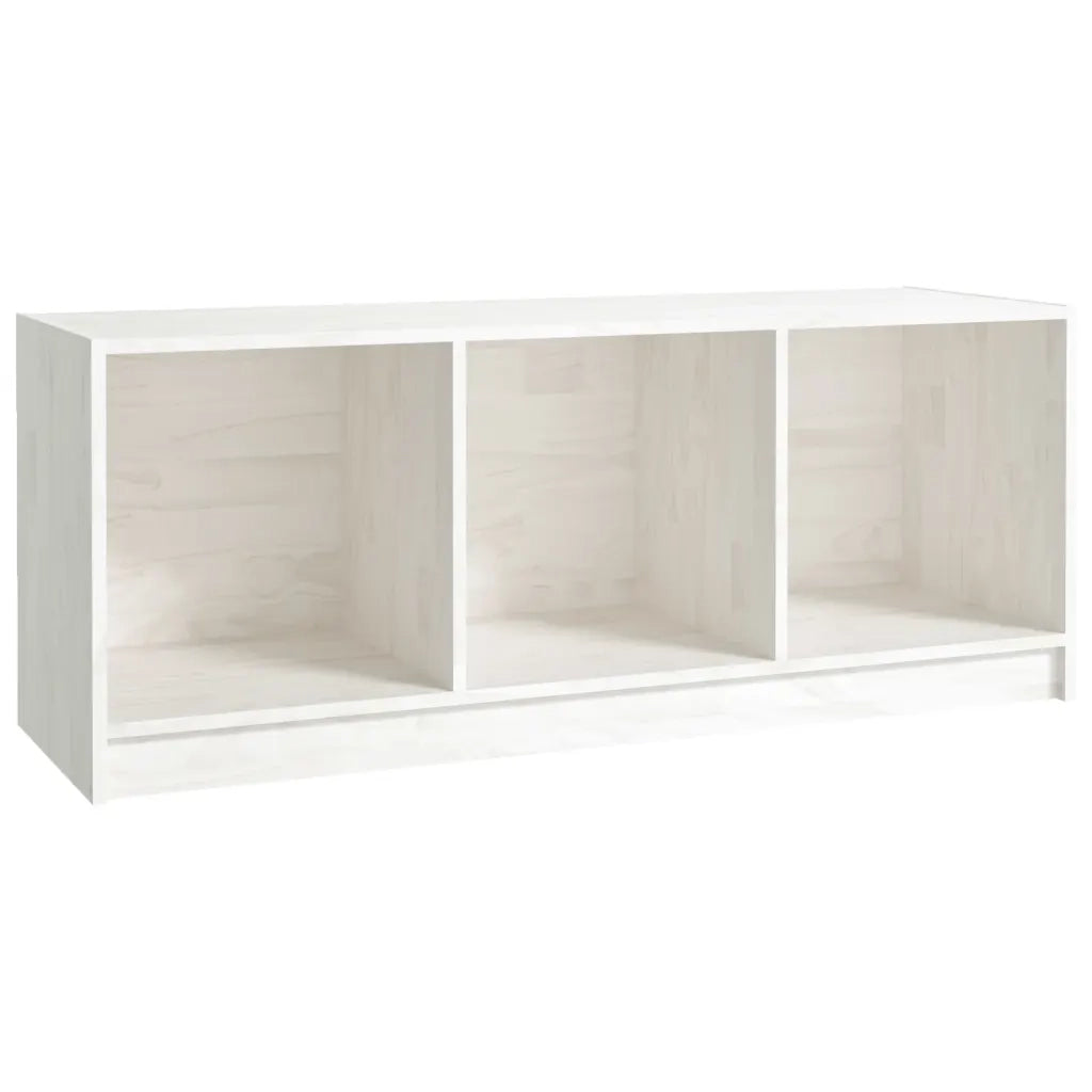 Mobile Porta TV Bianco 104x33x41 cm in Legno Massello di Pino 809961