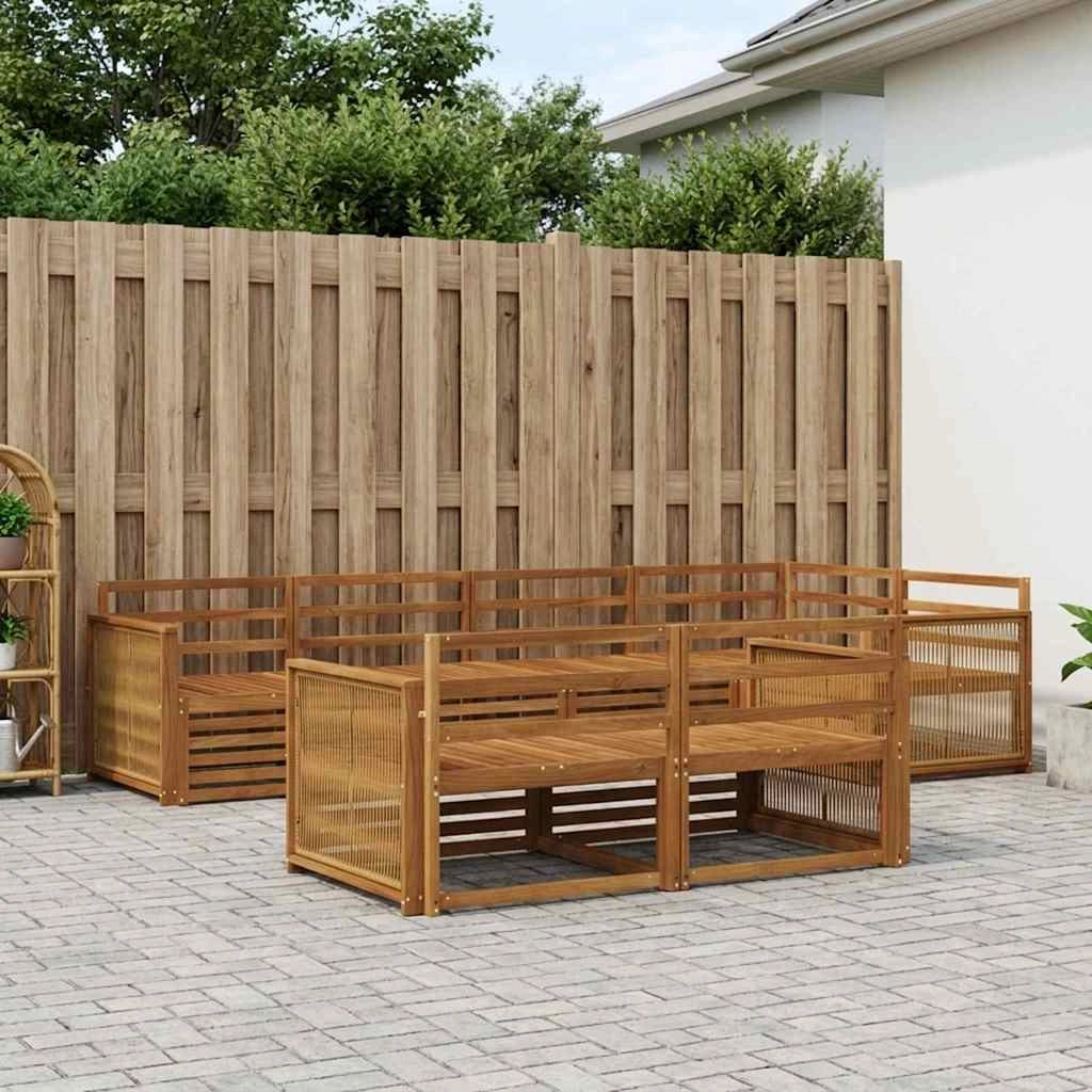 Set di divani da esterno 7 pz Naturale 3383477