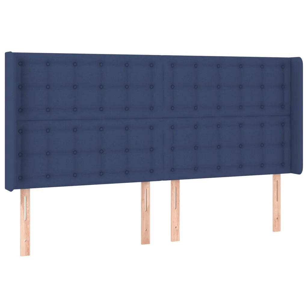 Letto a Molle con Materasso e LED Blu 180x200 cm in Tessuto