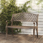 Panchina da Giardino 102 cm in Alluminio Pressofuso Bronzo 317747
