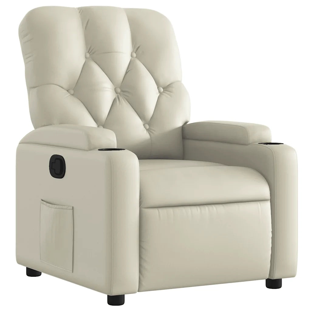 Poltrona Reclinabile Crema in Similpelle 372504