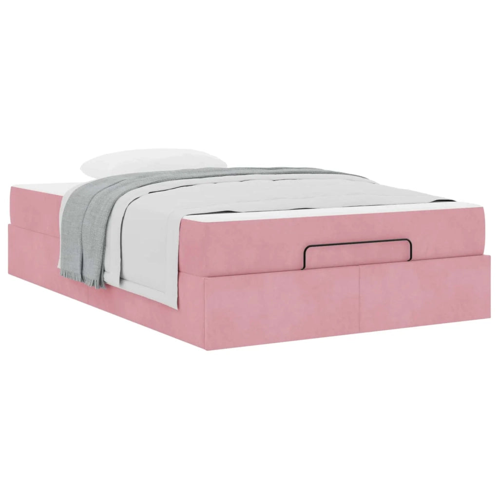 Struttura letto con materasso con materasso 2 pcs Rosa Velluto