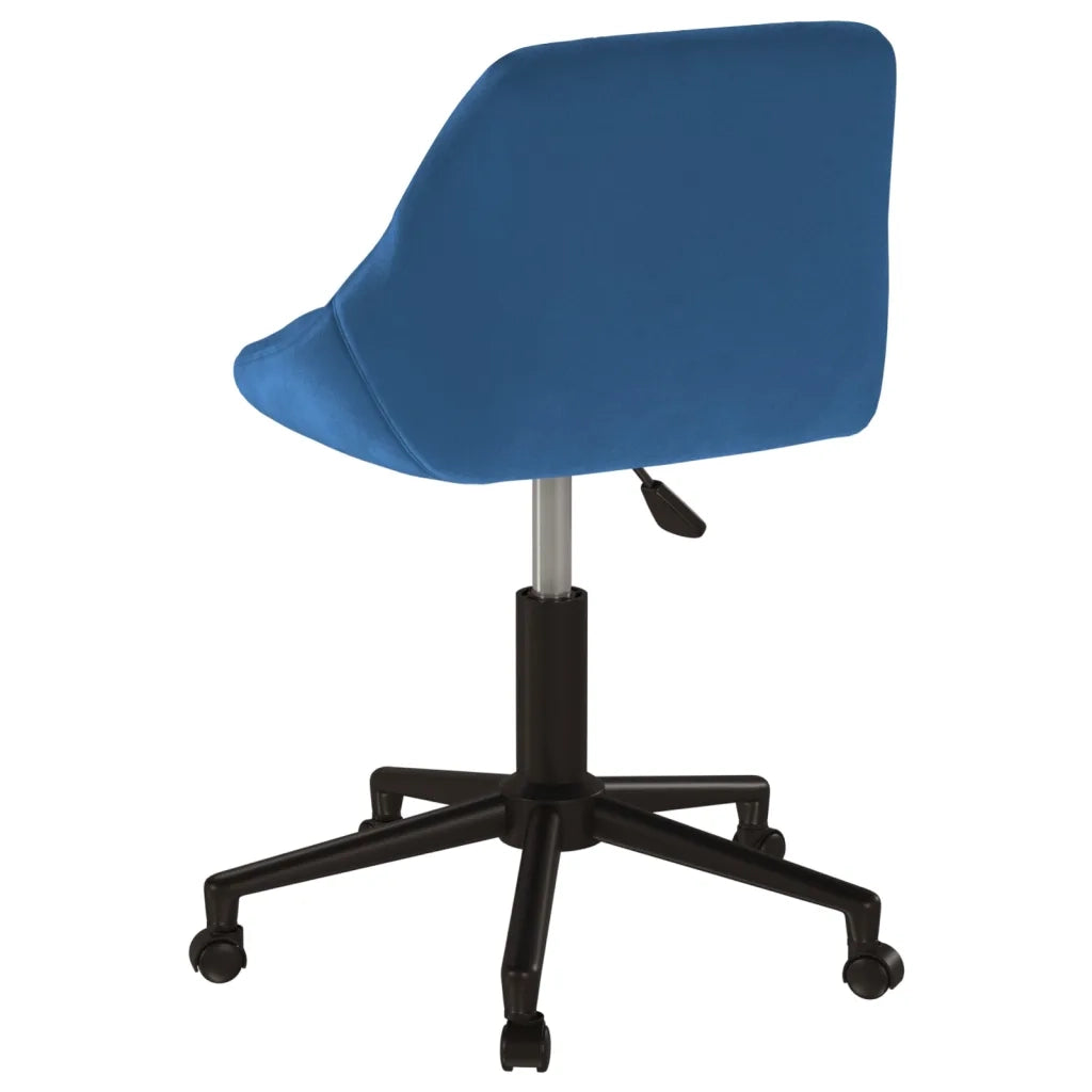 Sedia Girevole da Ufficio Blu in Velluto 335488