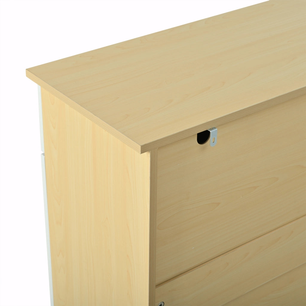 Credenza bianca e legno naturale mobile buffet 160 cm design scanalato
