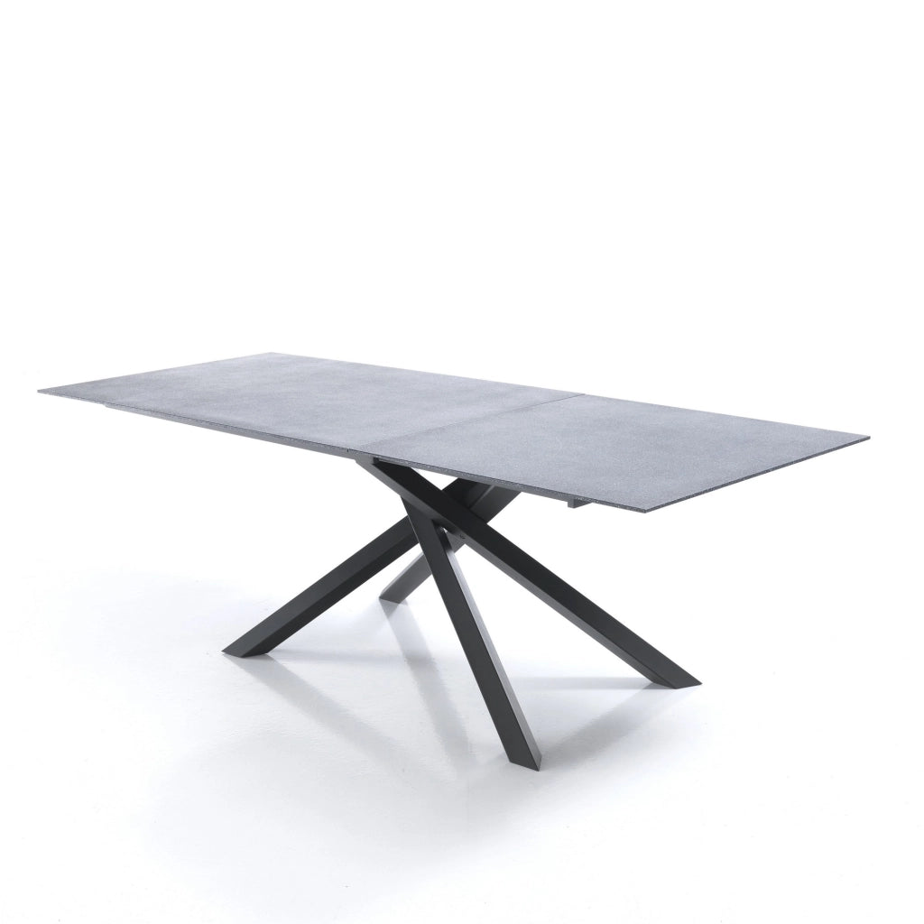 Tavolo allungabile in vetro antracite cm. H.76 x P.90 x L.140/230