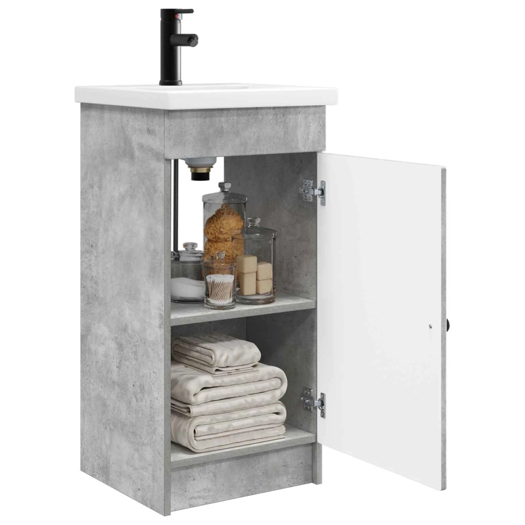 Mobile da bagno con lavabo Grigio Cemento 42 x 40 x 84,5 cm 889997