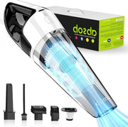 Strofetta per auto con luce LED e 2 filtri - aspirapolvere elettrico wireless ricaricabile - bianco