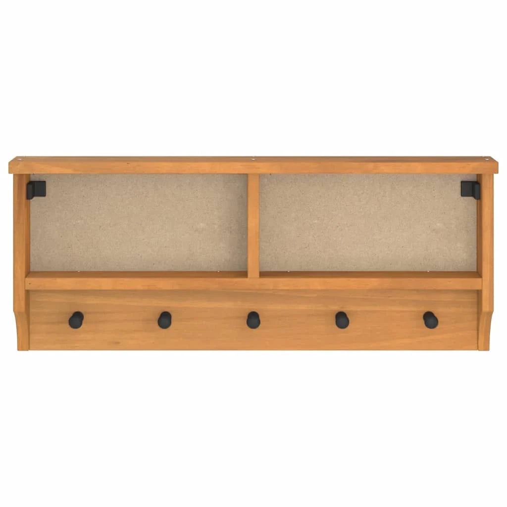 Appendiabiti da parete con pratici ganci 87 x 12 x 35 cm stile rustico legno di pino massiccio 02_0056692