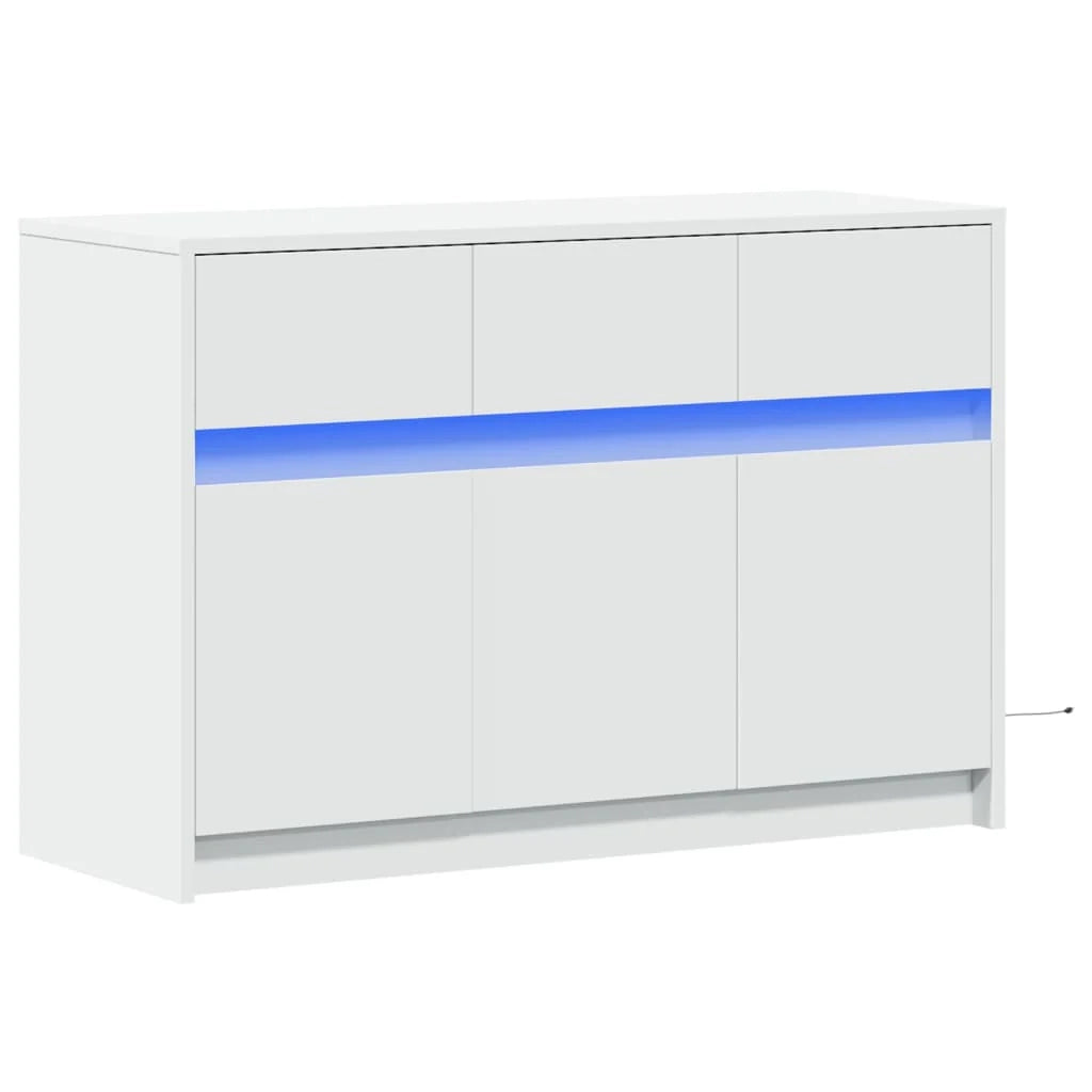 Porta TV multimediale scaffale per televisione televisore buffet sala da pranzo soggiorno camera da letto con LED 91 x 34 x 61 cm pannelli compositi bianco 02_0026454