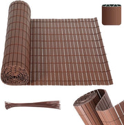 Schermo in PVC per giardino - separazione balcone e giardino - schermo per terrazza e giardino - marrone 1,4x3m 2 pezzi