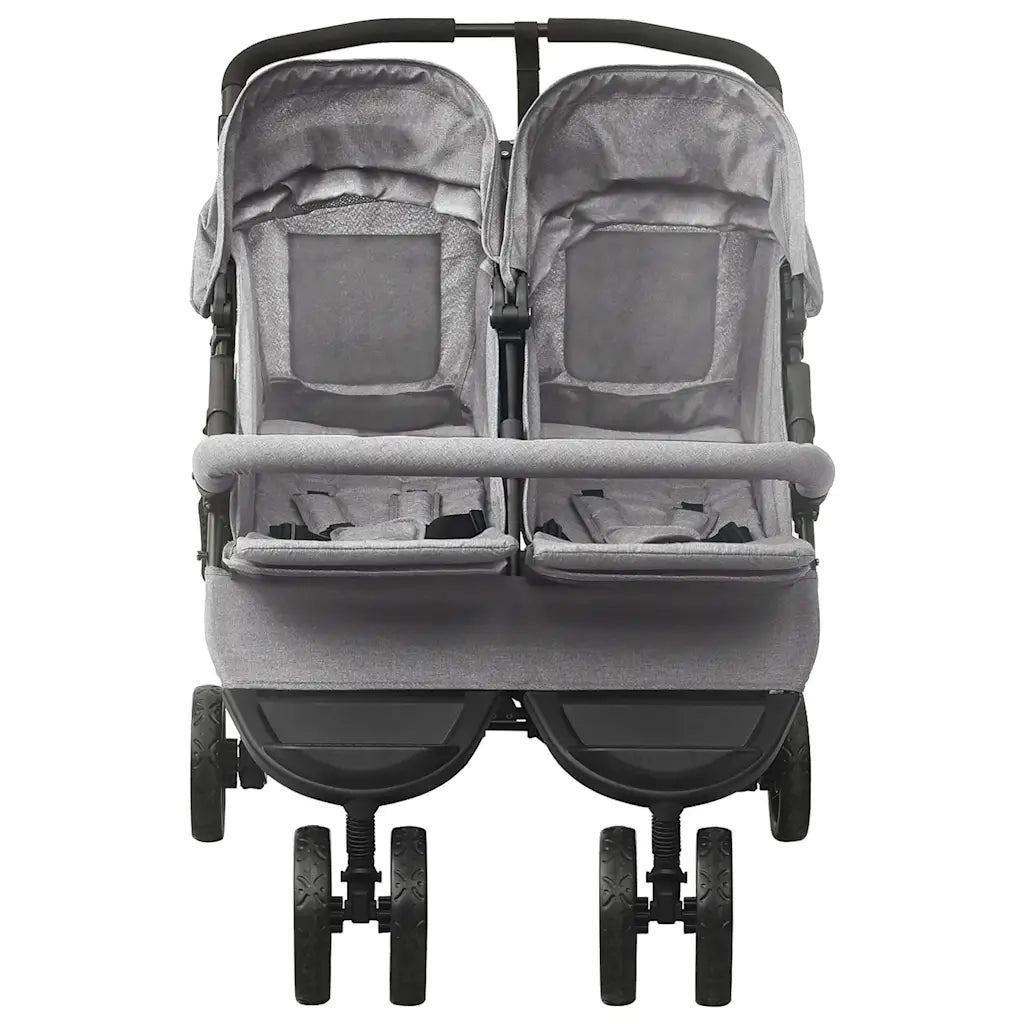 Passeggino Gemellare Grigio Chiaro in Acciaio cod mxl 69099