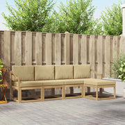 Set di divani da esterno 5 pz Bianco e Beige 3387507