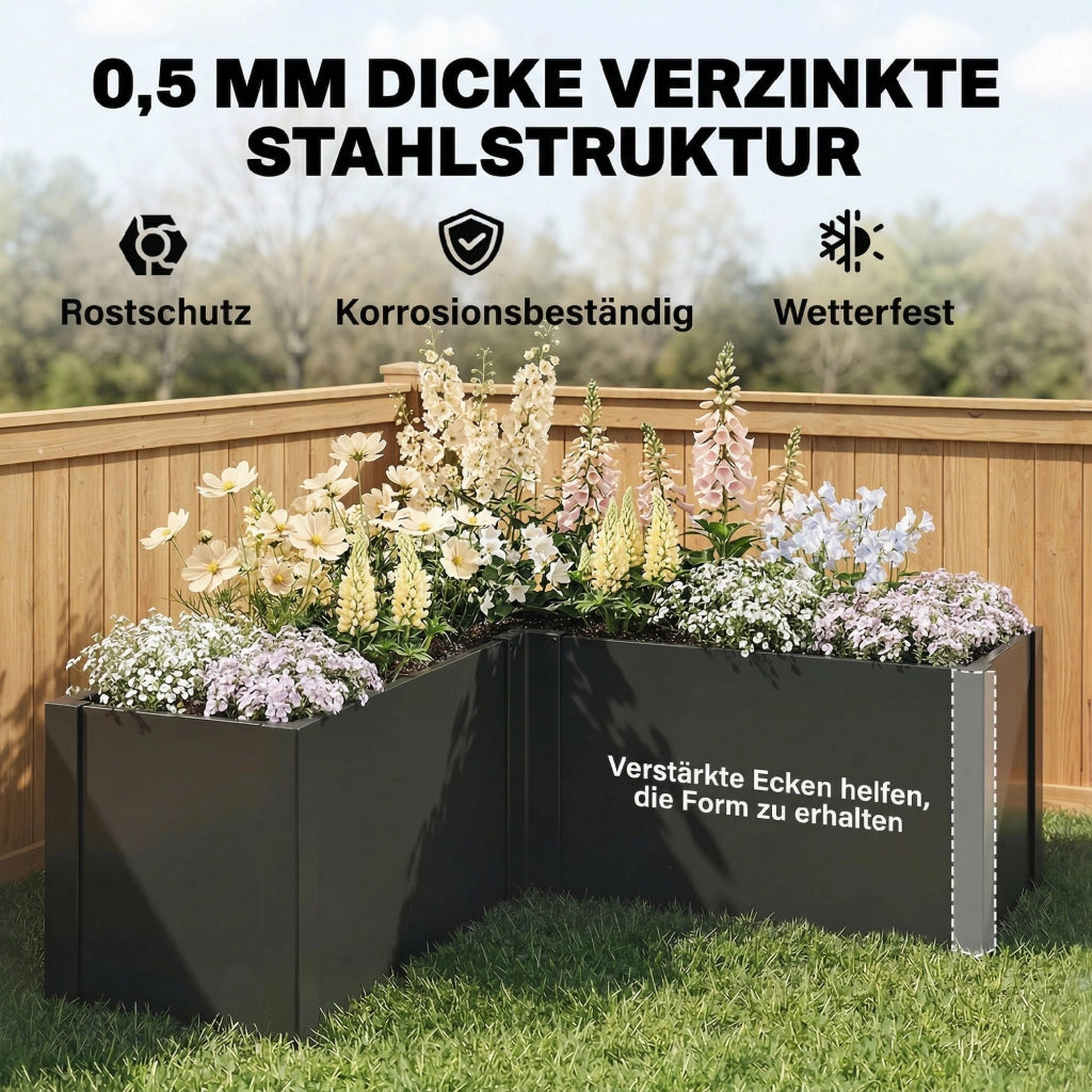 Letto da giardino in metallo ¨C Zephmum ¨C Grigio antracite 150x150x55 cm