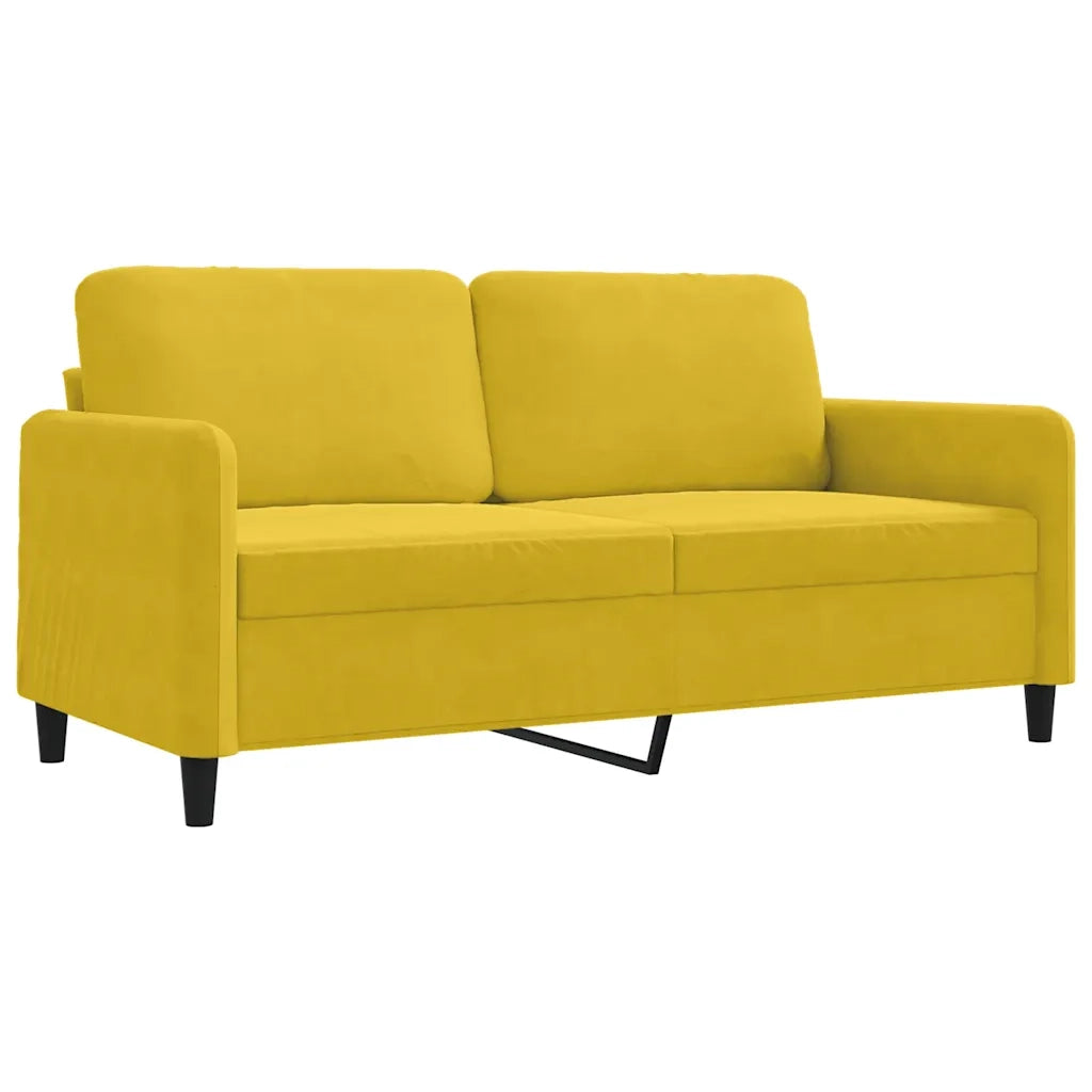 Divano a 2 Posti giallo 140 cm in Velluto 359448
