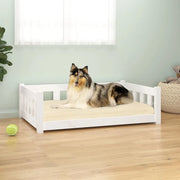 Cuccia per Cani Bianca 95,5x65,5x28 cm Legno Massello di Pino 833256
