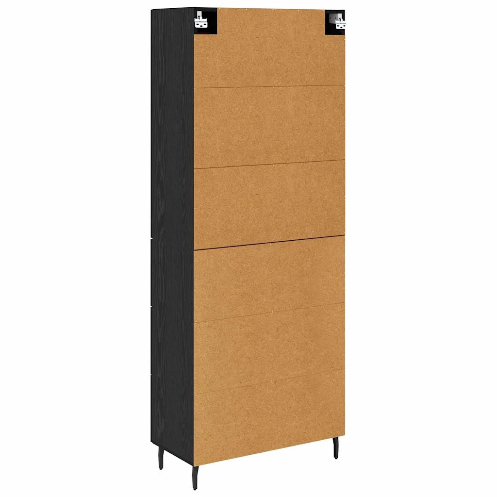Credenza 2 pcs Rovere Nero 69,5 x 34 x 180 cm Legno multistrato