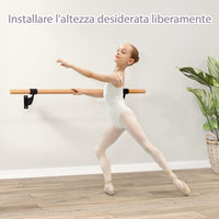 Sbarra Danza Classica da Parete, Barra per Balletto Singola, Idelae per Yoga, Stretching, Allenamento e Pose di Balletto, 120 x 15,5 x 31 cm