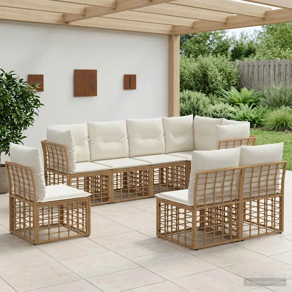 Set di divani da esterno Naturale Poliestere