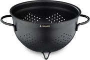 Vassoio per colatura in acciaio inossidabile grande - Ø 24 cm con piedini - set di drenaggio - aiuto per la dispersione - nero