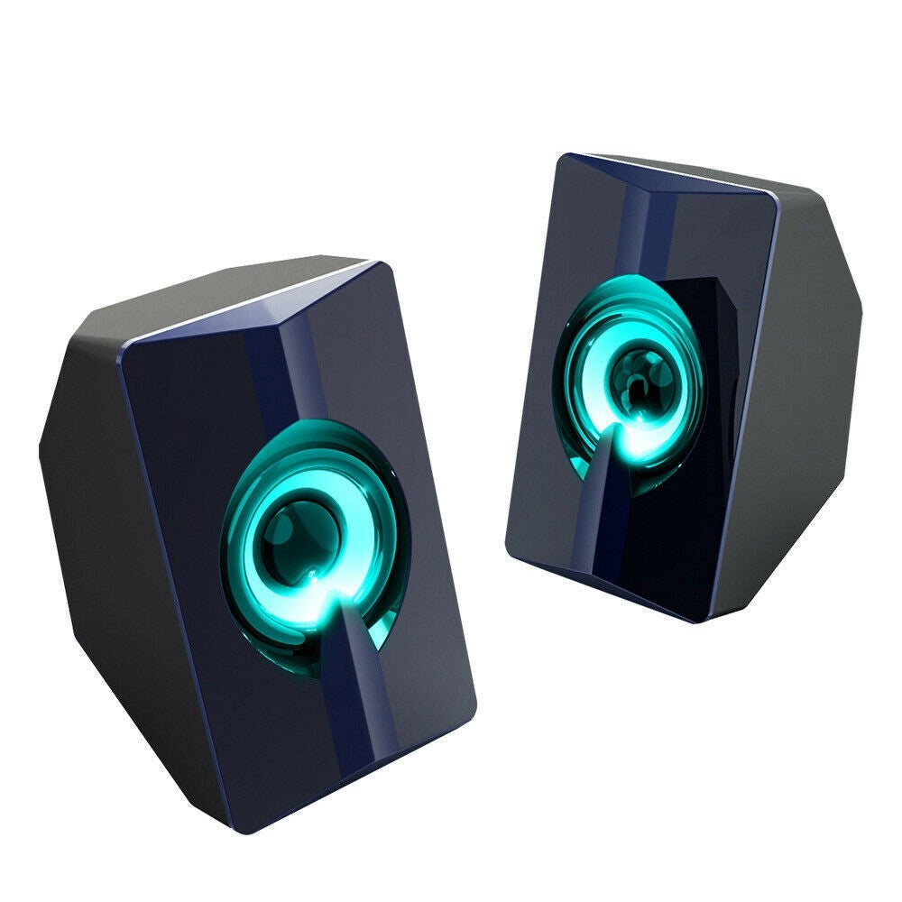 Trade Shop - Casse Audio 2.0 Aux Usb Pc Altoparlanti Per Notebook 3 W X 2 Luce Rgb Ab-d377 -