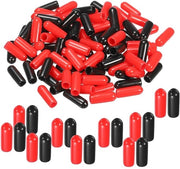 Capociglia in gomma - Protezioni cavi - Flessibili e Resistenti - Nero Rosso - Per viti e cavi - 100 pezzi